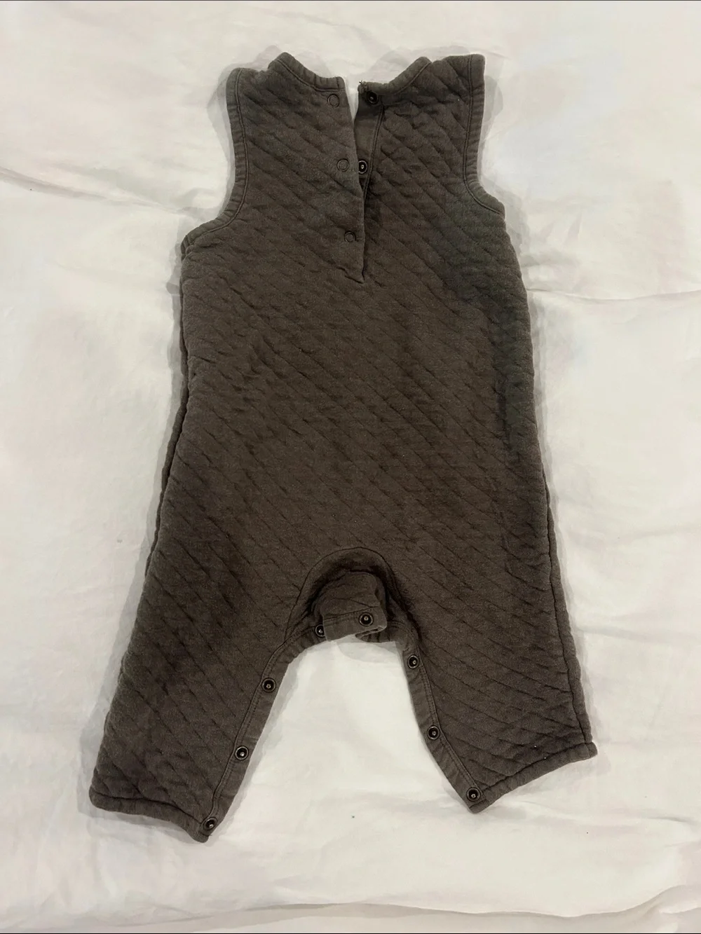 Pehr Quilted Baby Romper overall Olive brown Gray 6-12M